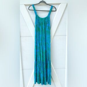 🔥Closet Clearout!🔥 Goa Blue & Green Fern Leaf Cover Up